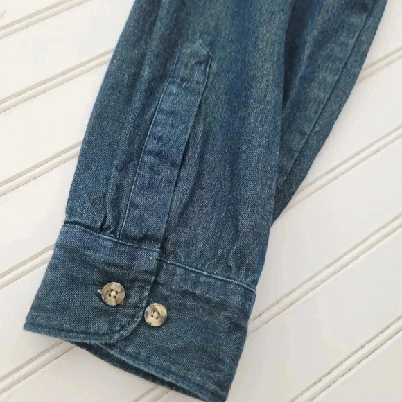 Dickies Long-Sleeve Button-Up Denim Shirt Mens Cotton Casual Work Durable 2XL - Picture 4 of 10